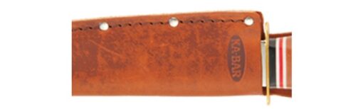 Ka-Bar 1235 Bowie-Stacked Leather Handle with Sheath - Brown Leather