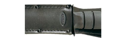 Ka-Bar 1256 Short Fighting Knife 5-1/4″ Plain Blade, Kraton G Handle, Leather Sheath (KB1256)