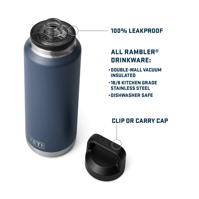 Yeti Rambler 46oz (1.4L) Bottle with Chug Cap - Black Forest Green