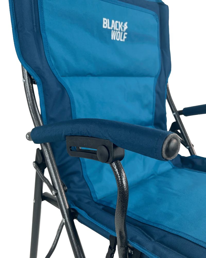 BlackWolf 4 Fold High Back Camping Chair - Gibraltar Sea Blue