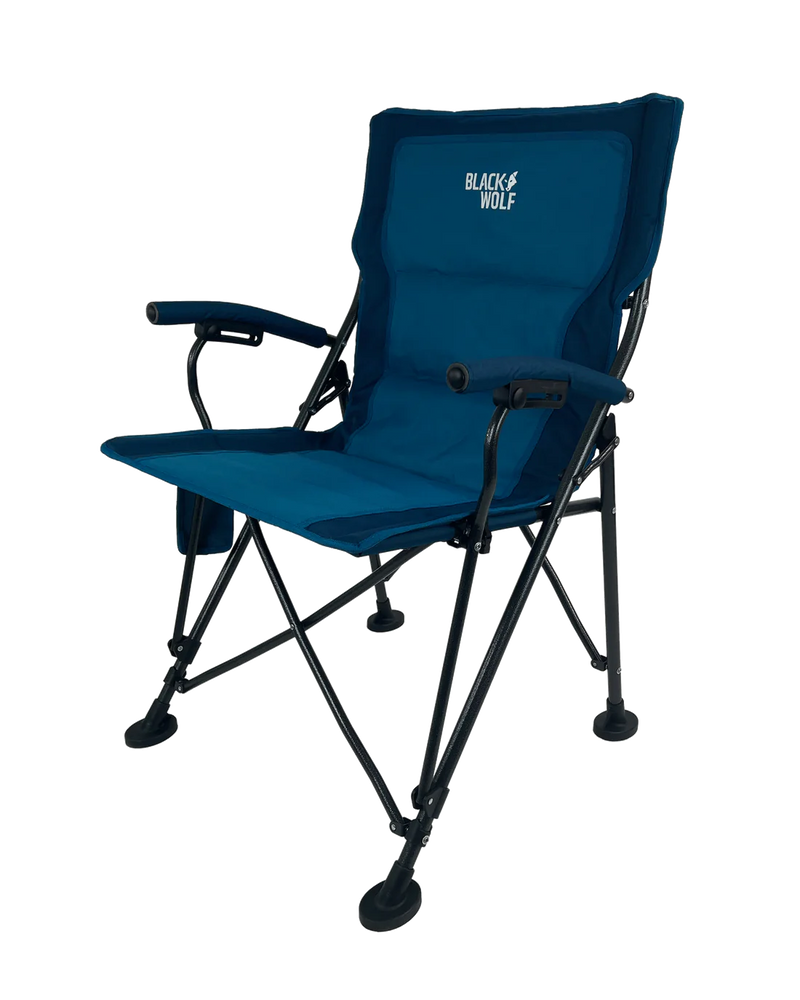 BlackWolf 4 Fold High Back Camping Chair - Gibraltar Sea Blue