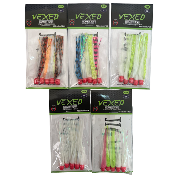 Vexed Buckabou Jig Wig (6cm / 3mm / 5pk) - Variety of Colours Available