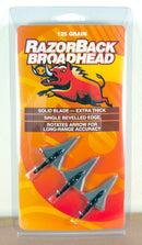 RazorBack Broadhead 125 Grain Solid Blade Arrows - Extra thick with Bevelled Edge