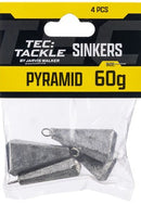Jarvis Walker Tec Tackle Pyramid Sinker -Size 60g (4Pack)