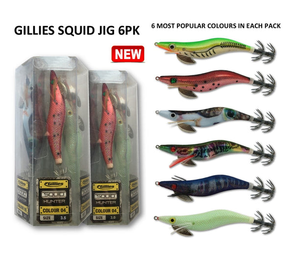 Gillies Squid Hunter Pack 6 Pack (Size 3.0)