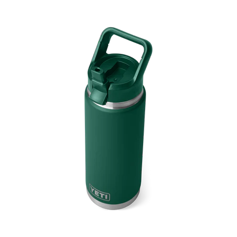 Yeti Rambler 26oz (769ml) Straw Bottle with Colour-Matched Straw Lid - Black Forest Green
