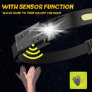 Hard Unit Motion Sensor Rechargeable 350 Lumen Wide Beam LED Headlamp Flashlight