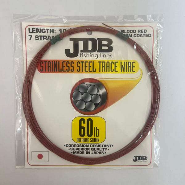 JDB Nylon Coated Stainless Steel Wire (60lb) - Red