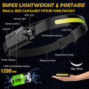 Hard Unit Motion Sensor Rechargeable 350 Lumen Wide Beam LED Headlamp Flashlight