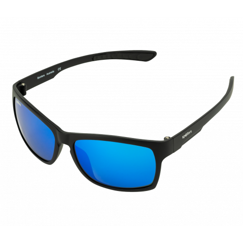 Spotters Savage with Polarised Lenses - Matt Black Frame / Ice Blue Mirror Lenses