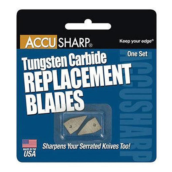 AccuSharp Tungsten Carbide Replacement Blades for AccuSharp Sharpeners (One Set)