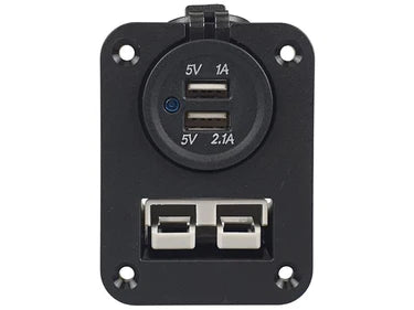Voltflow Anderson Style Plug 50 AMP + Dual USB with Flush Mount