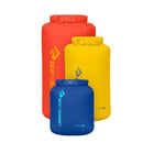 Sea To Summit Lightweight Dry Bag 3 Piece Set (3L, 5L & 8L) - Surf The Web, Sulphur Yellow & Spicy Orange
