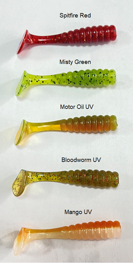 Force Lures & Tackle Paddle Grub 2" (Assorted Colours)