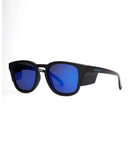 Liive Vision Angler Sunglasses - Matt Black Frame with Polorised Blue Mirror Lens