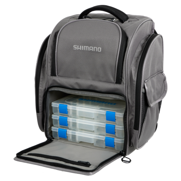 Shimano Back Pack Large w/ Tackle Box Grey - LUGC-15