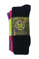 Bamboo Textiles 3-Yarn Work Socks - 3 Pack / Assorted colours (Size M4-6/W6-8)