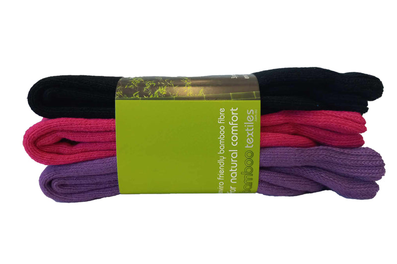 Bamboo Textiles 3-Yarn &nbsp;Work Socks - 3 Pack / Assorted colours (Size M4-6/W6-8)
