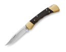 Buck Hunter Finger Groove Folding Knife with Leather Sheath (110BRSFG)