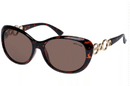 Cancer Council Classic Bubble Oval Sunglasses with Gold Embellishments - Dark Tortishell Frame with Brown Mono Polarised Lens