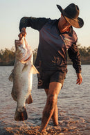 Ringers Western Buckin Barra Fishing Jersey Shirt - Navy