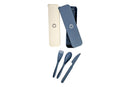 Wildtrak Eco Friendly Wheat Straw Cutlery Set in Case - Beige or Blue (Random Colour Selection)