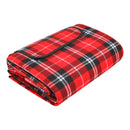 Wildtrak 200cm Picnic Rug w/ PVC Backing Outdoor Mat - Red/Black Tartan Print