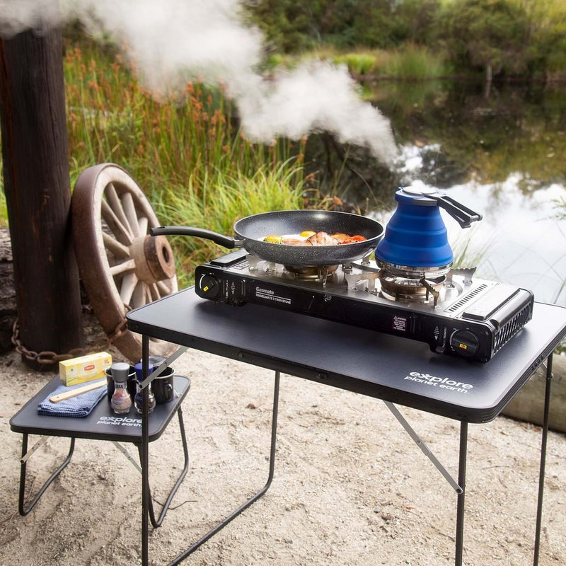 Gasmate Travelmate - Twin Burner Portable BBQ With Hotplate (CS6035)