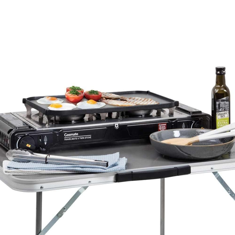 Gasmate Travelmate - Twin Burner Portable BBQ With Hotplate (CS6035)