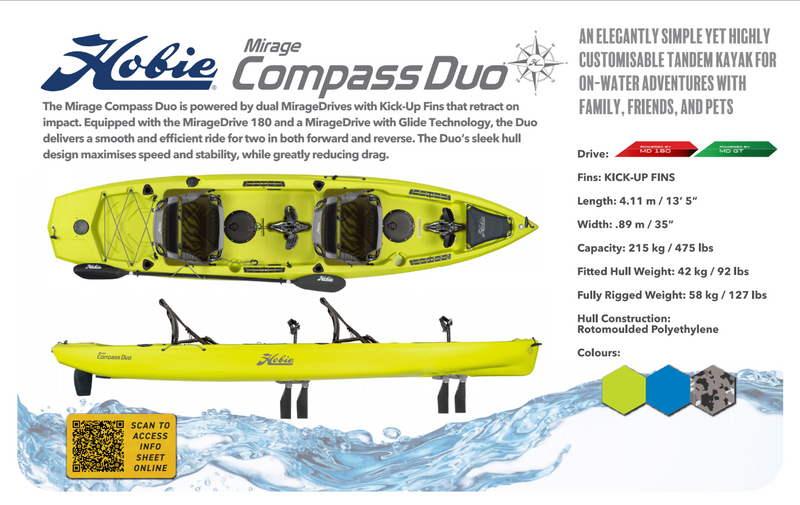 Hobie Mirage Compass Duo Kayak 2022 - Seagrass