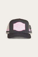 Ringers Western Country Club Deep Fit Trucker Cap - Ballet Pink/Charcoal