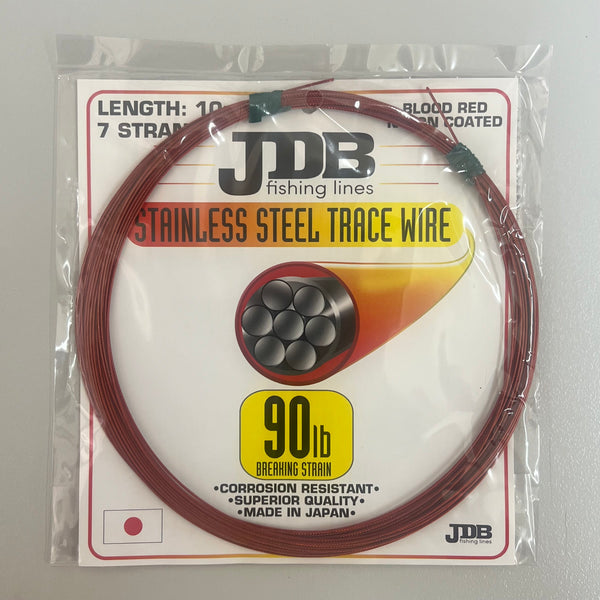 JDB Nylon Coated Stainless Steel Wire (90lb) - Red