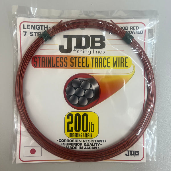 JDB Nylon Coated Stainless Steel Wire (200lb) - Red