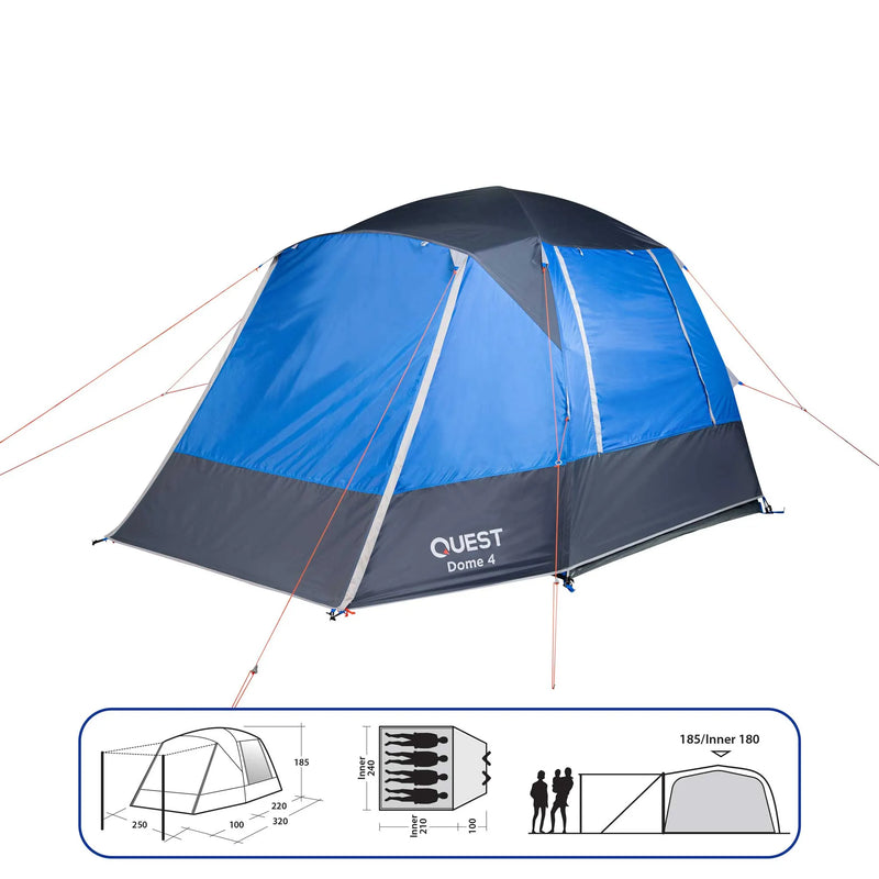 Quest Outdoors Dome 4 Tent (4 Person)
