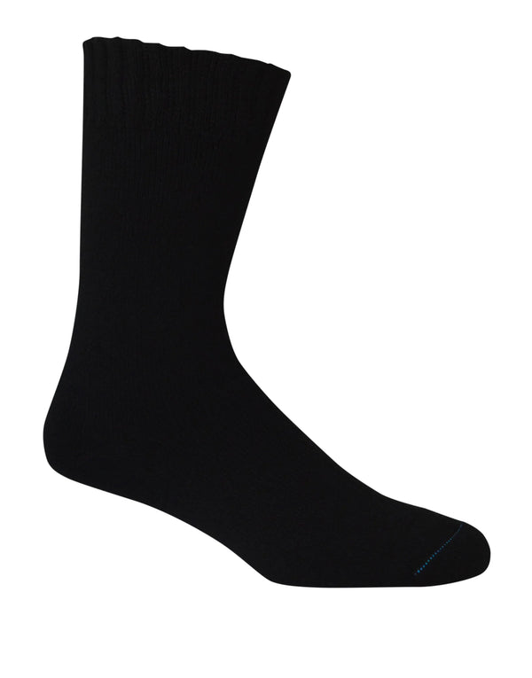 Bamboo Textiles 4-Yarn Extra Thick Socks - Black (Size M10-14)