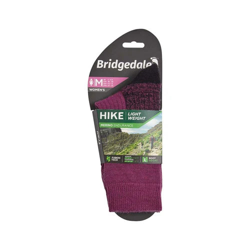 Bridgedale Women's Lightweight Performance Hiking Socks (Large) - Berry