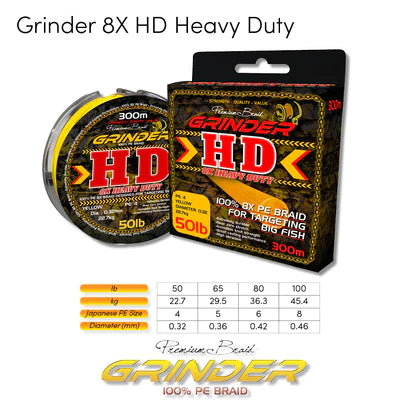 Grinder HD Braid 8x 65lb (600m) - Yellow