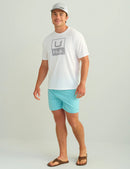 Huk Stacked Logo Short Sleeve Tee - White