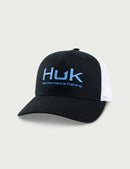 Huk Performance Fishing Trucker Cap/Hat - Black with Blue Logo