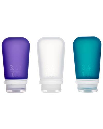 Humangear GoToob+ Travel Bottles Large 100 ml 3 Pack - Clear, Purple and Teal
