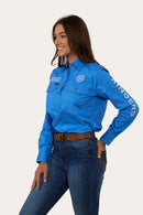 Ringers Western Womens Signature Jillaroo Half Button Work Shirt - Blue