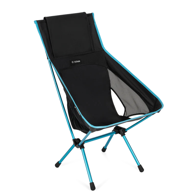 Helinox Chair One Highback (RE) - Black with Cyan Frame