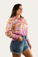 Ringers Western Womens Halls Creek Unisex Fishing Jersey - Pink Camo