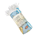 Good Vibes Kids Hooded Towel - Blue Surfer Print (120cm x 60cm)