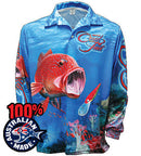 BigFish Coral Trout Fishing Shirt - Blue