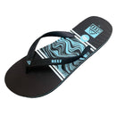 Reef Mens Seaside Thongs - Water Print (Black/Blue)
