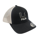 Huk Filled Barb U Trucker Cap/Hat - Black with White Mesh