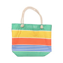 Good Vibes Stripped Fabric Beach Bag