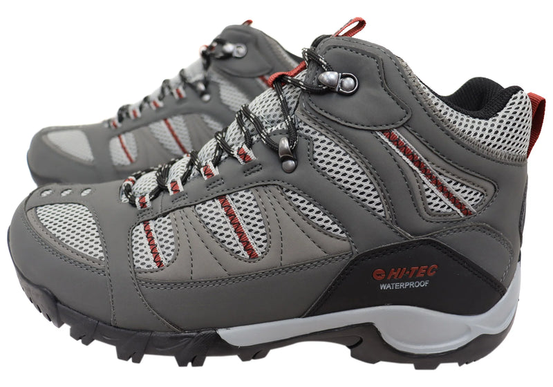 Hi-Tec Men's Bryce II Mid Waterproof Hiking Boots - Charcoal (Size 8)