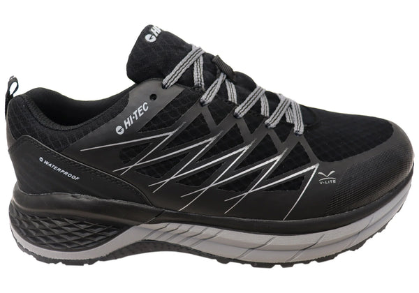 Hi-Tec Men's Trail Lite Low Waterproof Shoes - Black/Silver (Size 13)